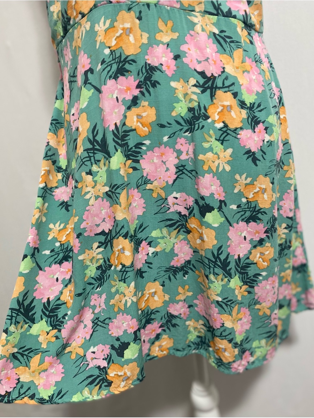 wild fable Mint Green midi Dress with Pink, Yellow & Teal Floral Print - Picture 3 of 10